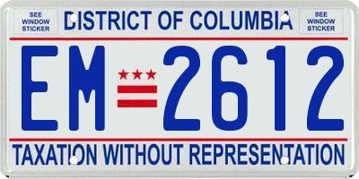 DC license plate EM2612