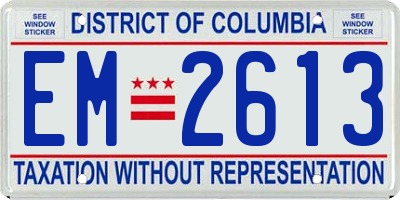 DC license plate EM2613