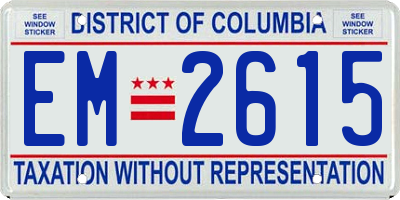DC license plate EM2615