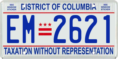 DC license plate EM2621