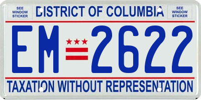 DC license plate EM2622
