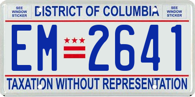 DC license plate EM2641