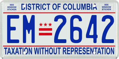 DC license plate EM2642