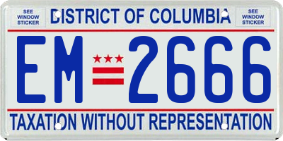 DC license plate EM2666