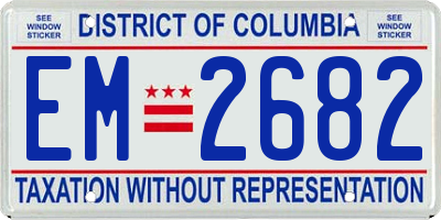 DC license plate EM2682