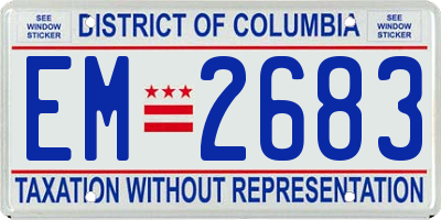 DC license plate EM2683