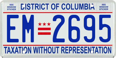 DC license plate EM2695