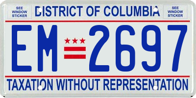 DC license plate EM2697