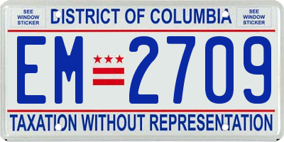 DC license plate EM2709