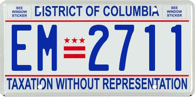 DC license plate EM2711