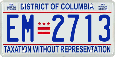 DC license plate EM2713