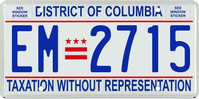 DC license plate EM2715