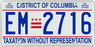 DC license plate EM2716