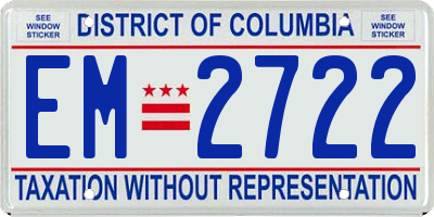 DC license plate EM2722