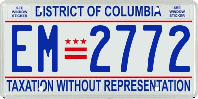 DC license plate EM2772