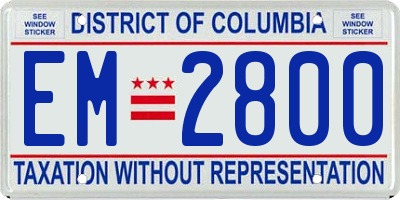 DC license plate EM2800