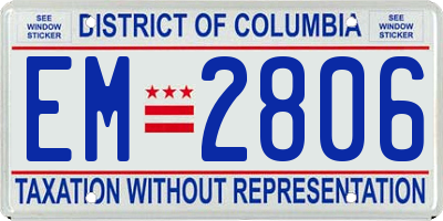 DC license plate EM2806