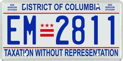 DC license plate EM2811