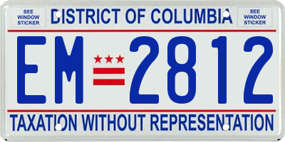 DC license plate EM2812