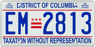 DC license plate EM2813