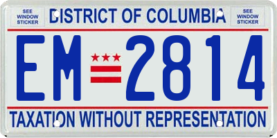 DC license plate EM2814