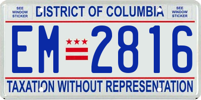 DC license plate EM2816