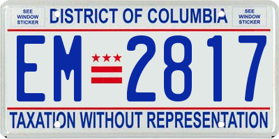 DC license plate EM2817