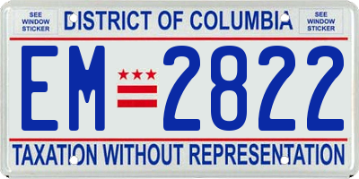 DC license plate EM2822