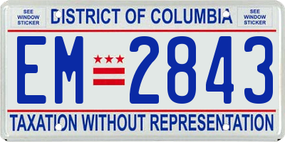 DC license plate EM2843