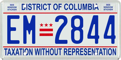 DC license plate EM2844