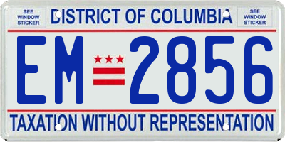 DC license plate EM2856