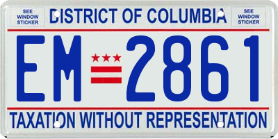 DC license plate EM2861