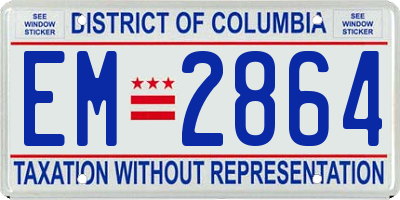 DC license plate EM2864