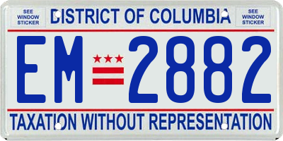 DC license plate EM2882