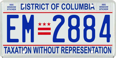 DC license plate EM2884