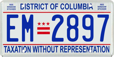 DC license plate EM2897