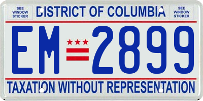 DC license plate EM2899