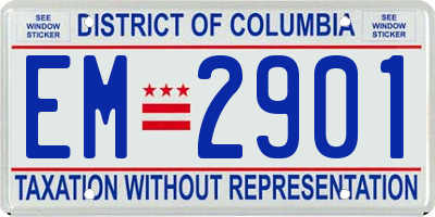 DC license plate EM2901