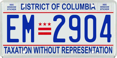 DC license plate EM2904