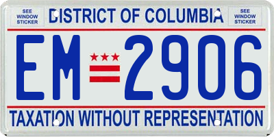 DC license plate EM2906