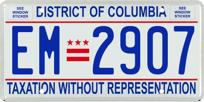 DC license plate EM2907