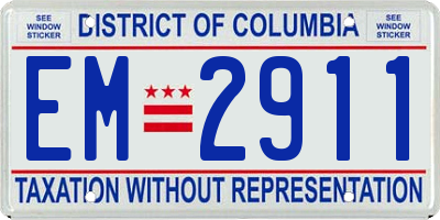 DC license plate EM2911