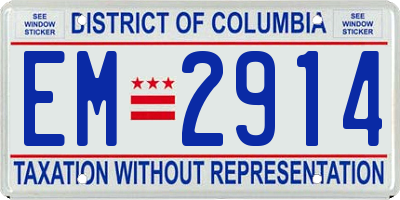 DC license plate EM2914