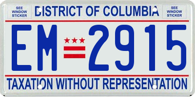 DC license plate EM2915