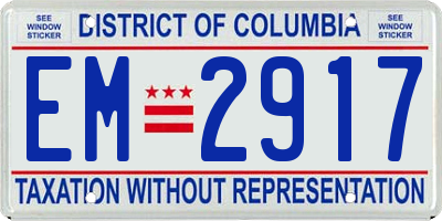 DC license plate EM2917