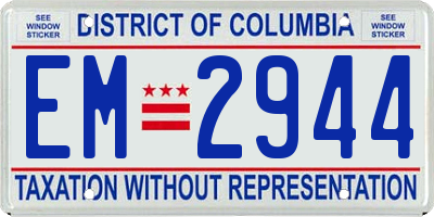 DC license plate EM2944