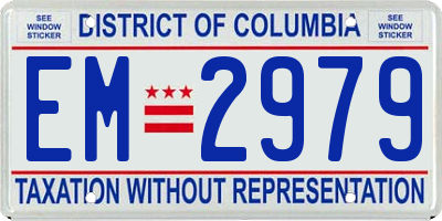 DC license plate EM2979