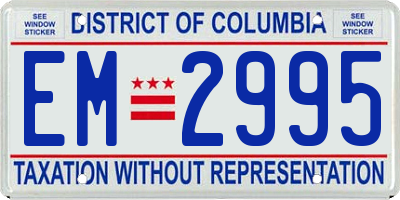 DC license plate EM2995