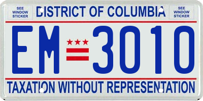 DC license plate EM3010