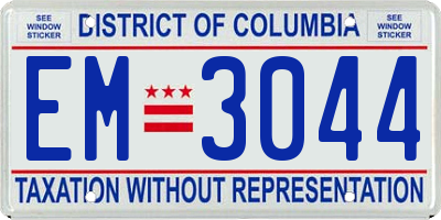 DC license plate EM3044